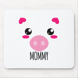 Pig Face Kawaii Halloween Costume For Mummy Funny  Mouse Pad