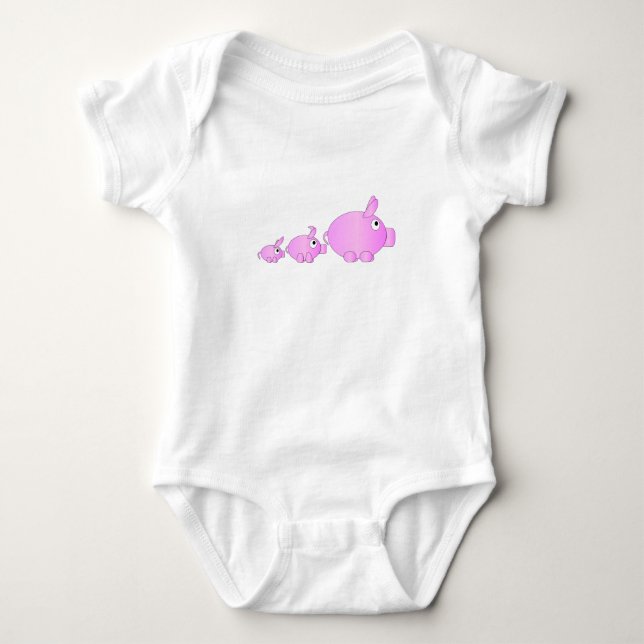 pig family baby bodysuit (Front)