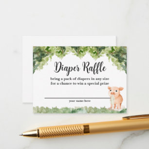 Pig Farm Animal Diaper Raffle Enclosure Card