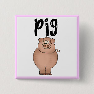 Pig Farm Animal Tshirts and Gifts 15 Cm Square Badge