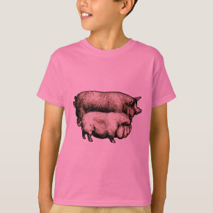 Pig Farm Country Antique Illustration Art T-Shirt