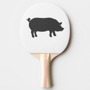 Pig farm silhouette - Choose background color Ping Pong Paddle