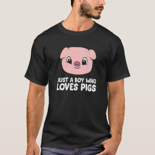 Pig Farmer Boy Just a Boy Who Loves Pigs T-Shirt