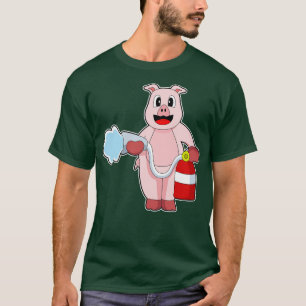 Pig Firefighter Fire hose T-Shirt