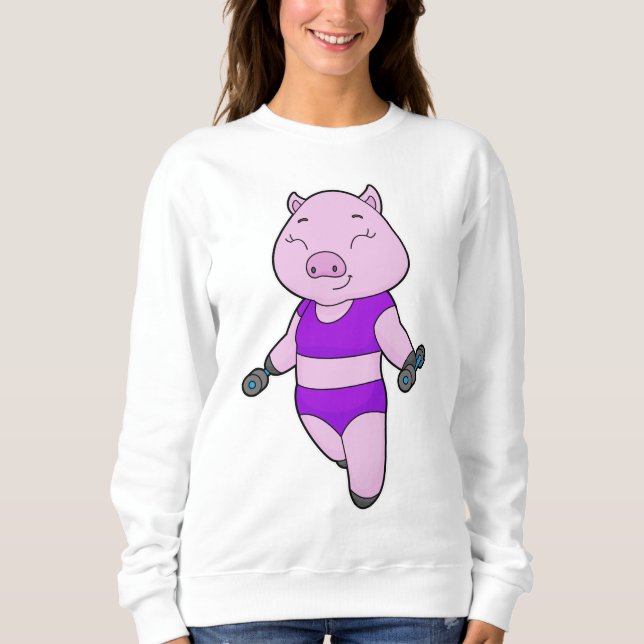 Pig Fitness Dumbbell Sweatshirt (Front)