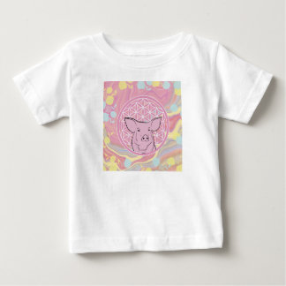 pig,flower of life, rose, mandala,zen,chakra, baby T-Shirt