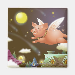 Pig flying in the sky magnet