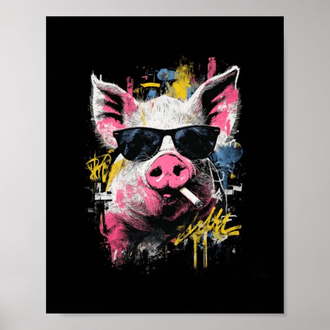 Pig Funny Animal Lover Fathers Poster (Front)