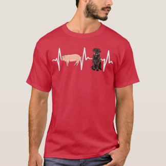 Pig Giant Schnauzer Heartbeat Dog Lover T-Shirt