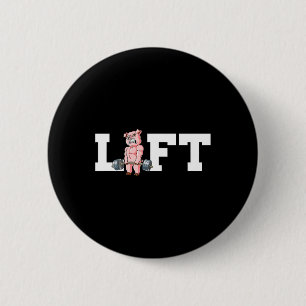 Pig Gym Weight Training Lift Deadlift 6 Cm Round Badge