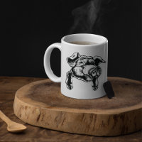 Pig Head Farm Animal Drawing in Black White