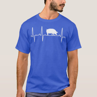 Pig Heartbeat Gift For Men Women Boar Pork Swine L T-Shirt