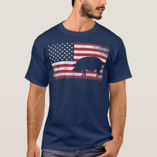 Pig Hog Farm Farmer 4th of July American Flag Ame T-Shirt