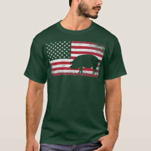 Pig Hog Farm Farmer 4th Of July Shirt American Fla