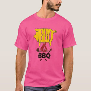 Pig hog swine porker bbq summer picnic party fire T-Shirt