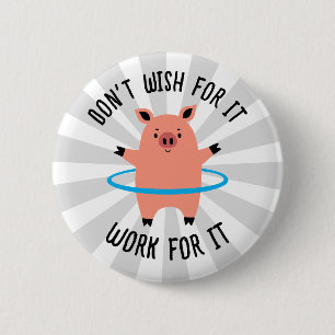 Pig Hula Hoop 6 Cm Round Badge