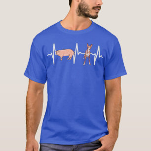 Pig Ibizan Hound Heartbeat Dog Lover T-Shirt