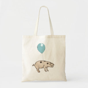 Pig in a balloon tote bag