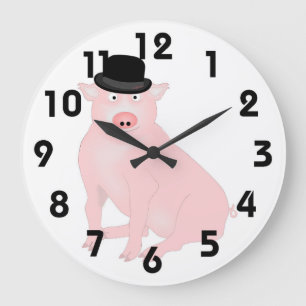 Pig in a Hat Clock