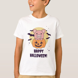 Pig In Pumpkin Sweet Pigs Happy Halloween T-Shirt