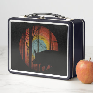 PIG IN THE WOODS FOREST METAL LUNCH BOX