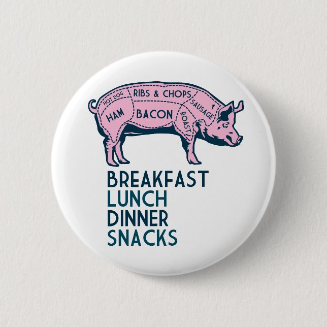 Pig, It's All Good! 6 Cm Round Badge (Front)