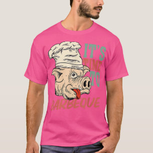 Pig It's Time To Barbeque Vintage Retro Funny  T-Shirt