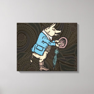 Pig Jacket Piggy Cute Formal Antique Canvas Print