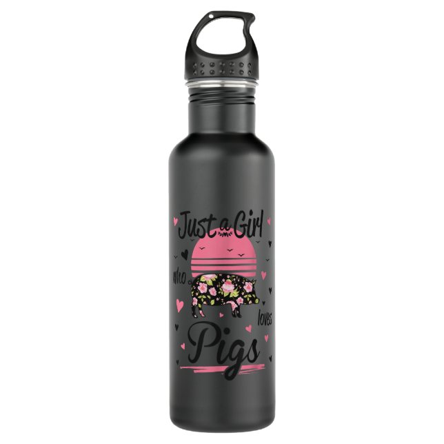 Pig Just A Girl Who Loves Pigs  710 Ml Water Bottle (Front)