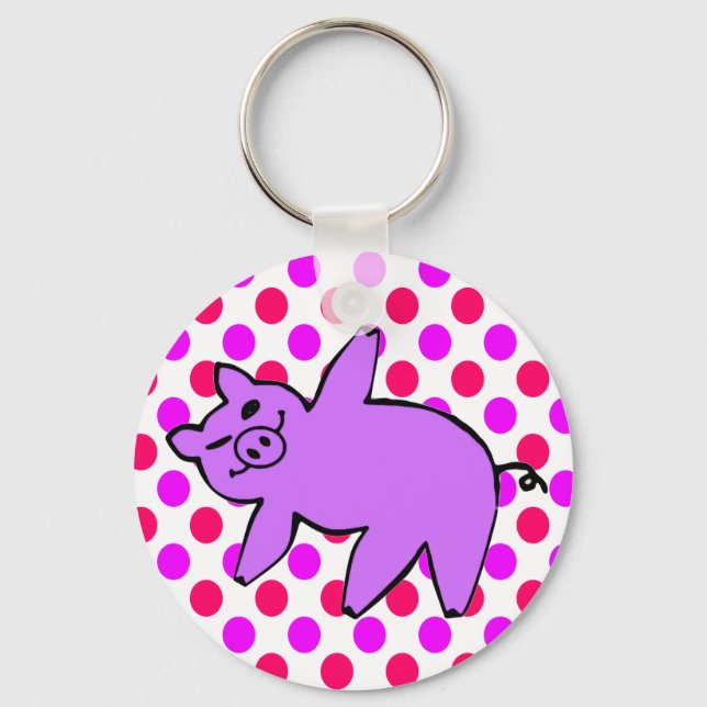 Pig Keychain - Funny Yoga Gifts (Front)