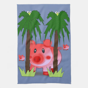 Pig kitchen hand towel