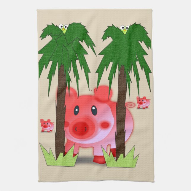 Pig kitchen hand towel (Vertical)