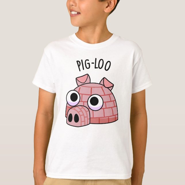 Pig-loo Funny Igloo Pun  T-Shirt (Front)