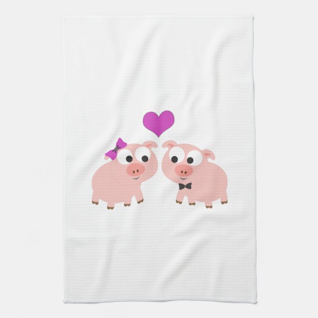 Pig love tea towel (Vertical)