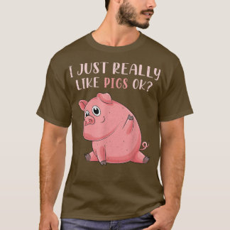 Pig Lover Farmer Farm Animal Cute Piglet Funny Pig T-Shirt