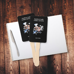 Pig Mascot Family Reunion Event Schedule Custom Hand Fan