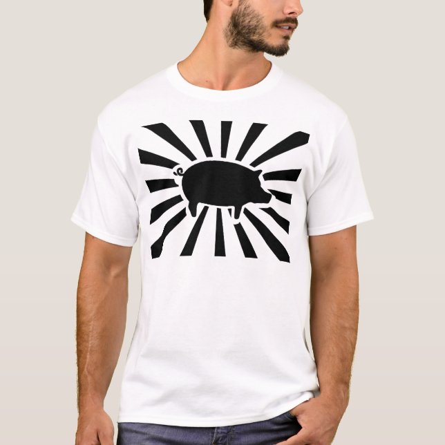 PIG ME - Rays of Pig (Black on Light) T-Shirt (Front)