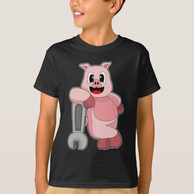 Pig Mechanic Wrench T-Shirt (Front)