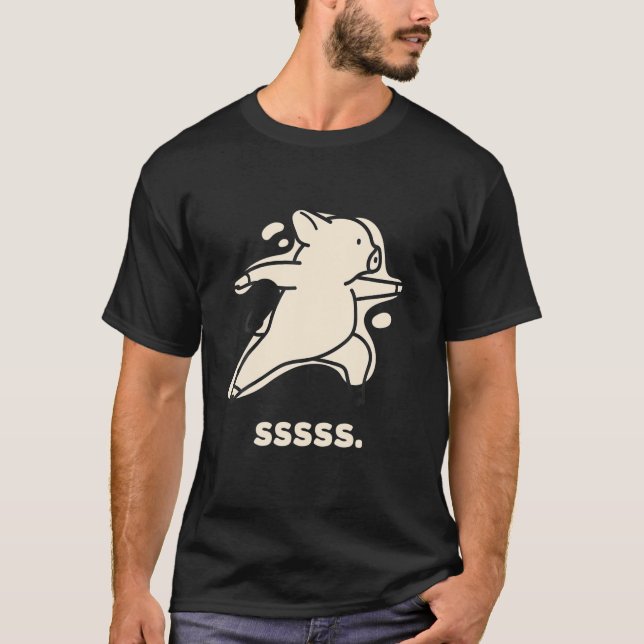 Pig Meditating Lazy Oink Piggy Lover Relaxing Yoga T-Shirt (Front)