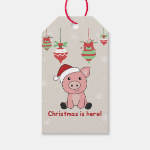Pig Merry Christmas Animals Pigs Gift Tags