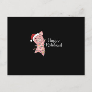 Pig Merry Christmas Animals Pigs Postcard