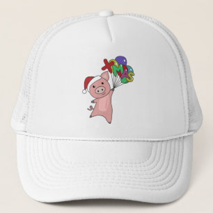 Pig Merry Christmas Animals Pigs Trucker Hat