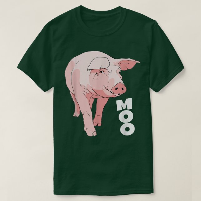 Pig Moo Funny Cow4590  T-Shirt (Design Front)