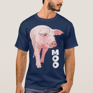 Pig Moo Funny Cow 4589  T-Shirt