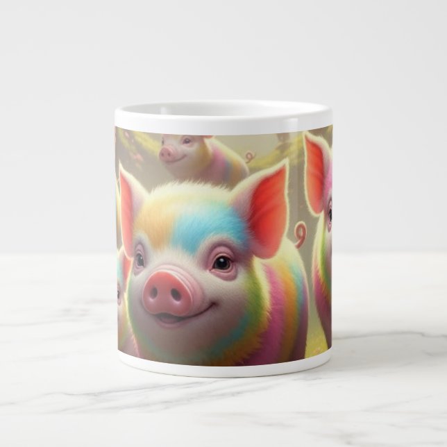 Pig Mug Rainbow Pigs (Front)