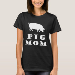 Pig Mum Loves Pigs White Silhouette T-Shirt