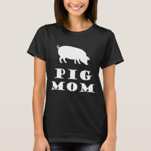 Pig Mum Loves Pigs White Silhouette T-Shirt