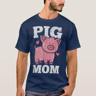 Pig Mum Mama Heart Cute T-Shirt