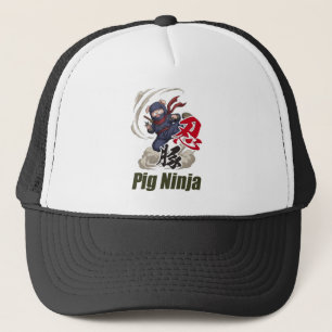 Pig Ninja -A pig turned into a ninja- Trucker Hat