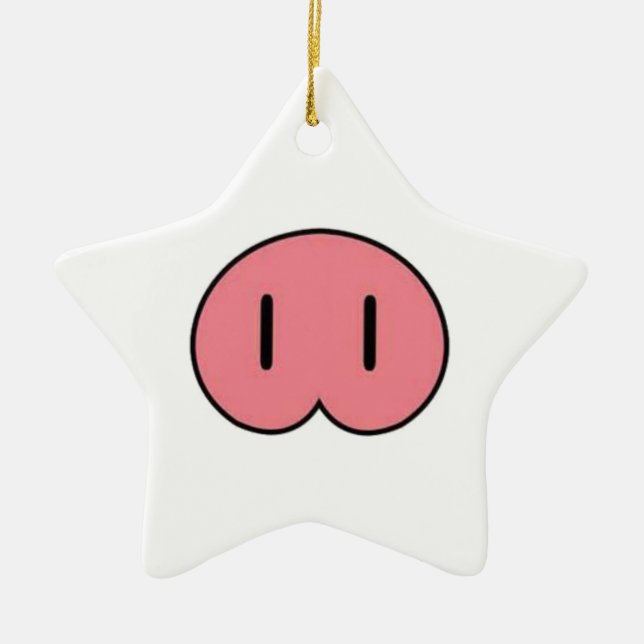Pig Nose Ceramic Tree Decoration (Front)